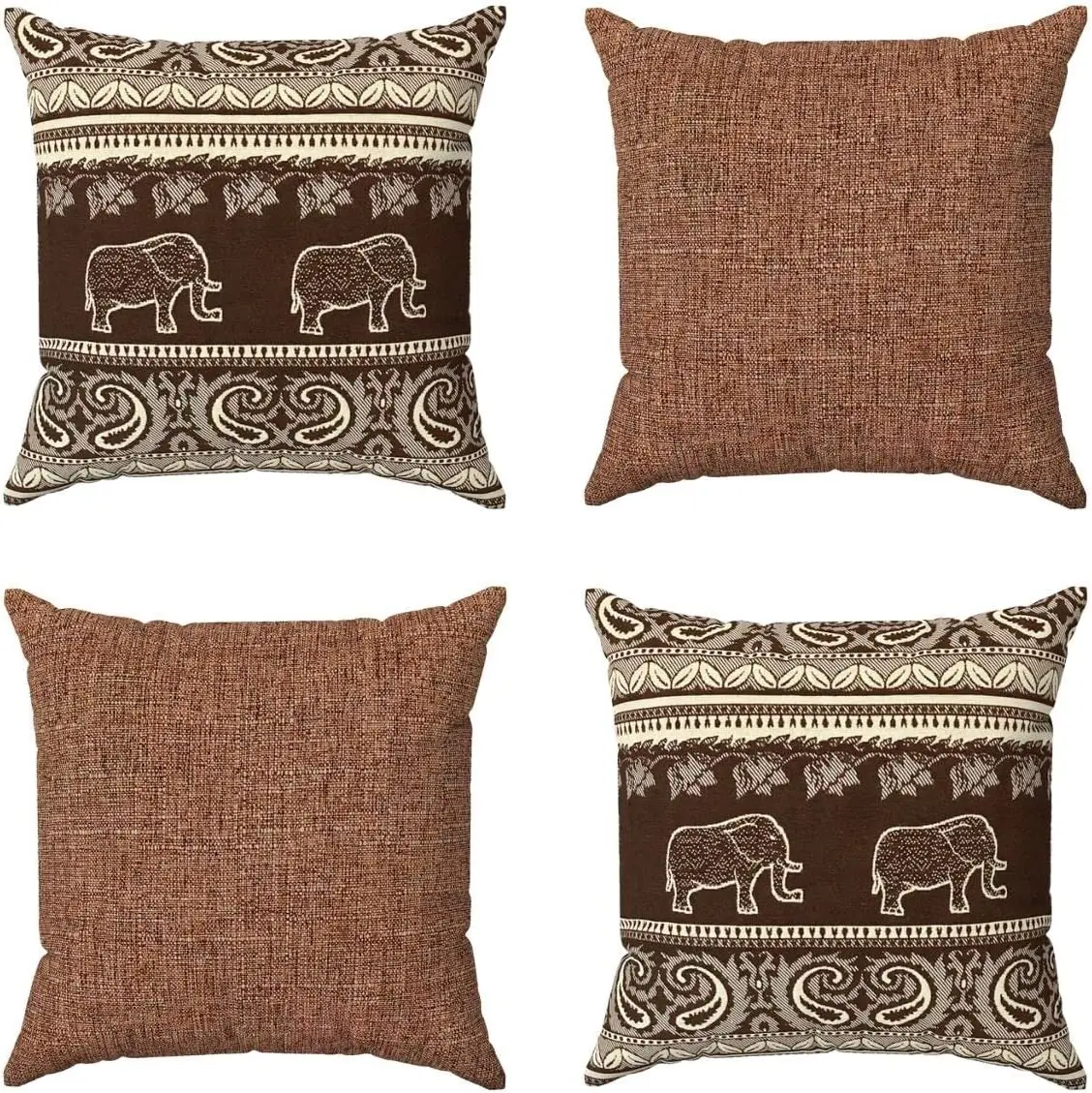 

Kit Cushion Cover 45x45 Decorative Indian Brown Beige Luxury