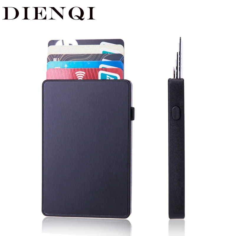 DIENQI Rfid тонкий держатель для карт кошельки мужчин и женщин мини-кошельки