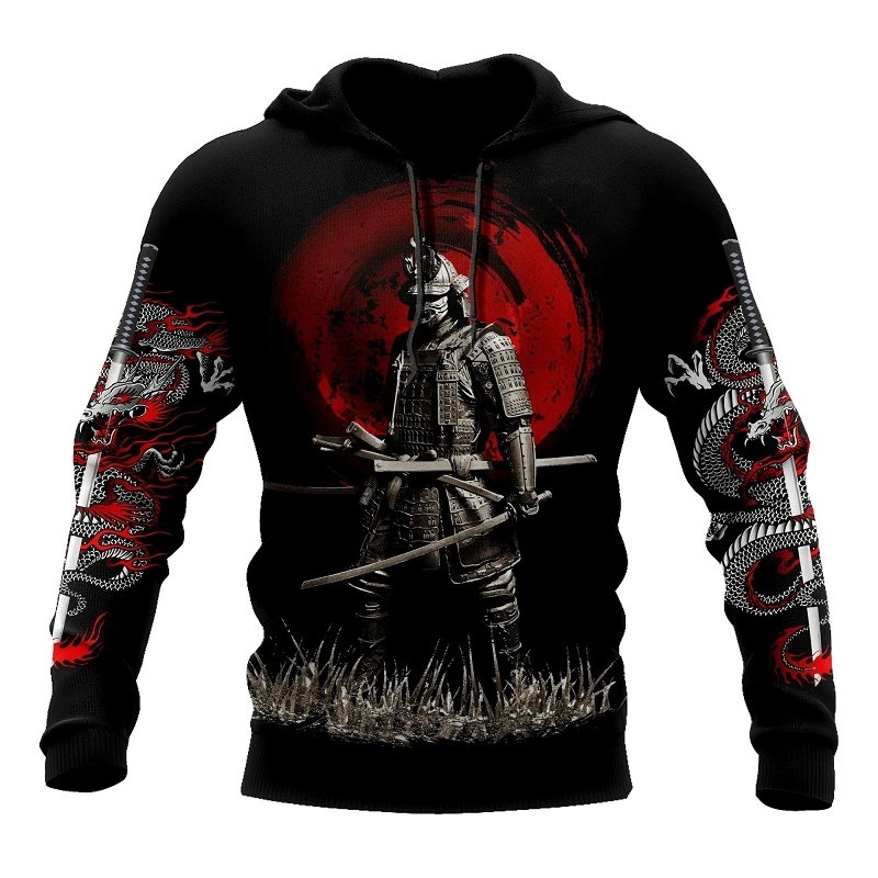 

Japan Ninja Warrior Tattoo Samurai Masks 3D Print Size Hoodie Man Women Harajuku Outwear Zipper Pullover Sweatshirt Unisex