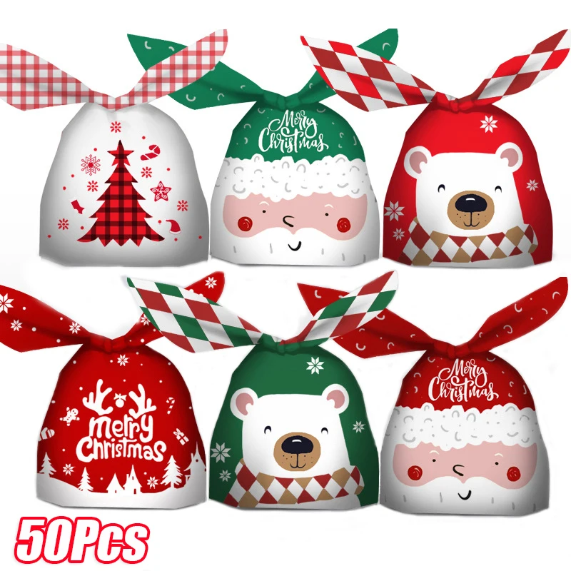

50 шт., новогодние подарочные пакеты для украшения ёлки