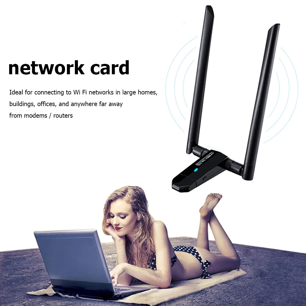 

Беспроводной Wi-Fi адаптер с антенной, 1200 Мбит/с
