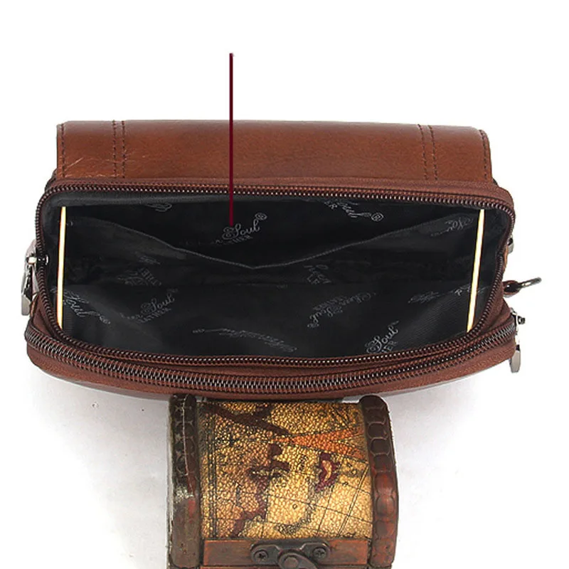 Сумка-клатч мужская из натуральной кожи с отделением для сотовых телефонов