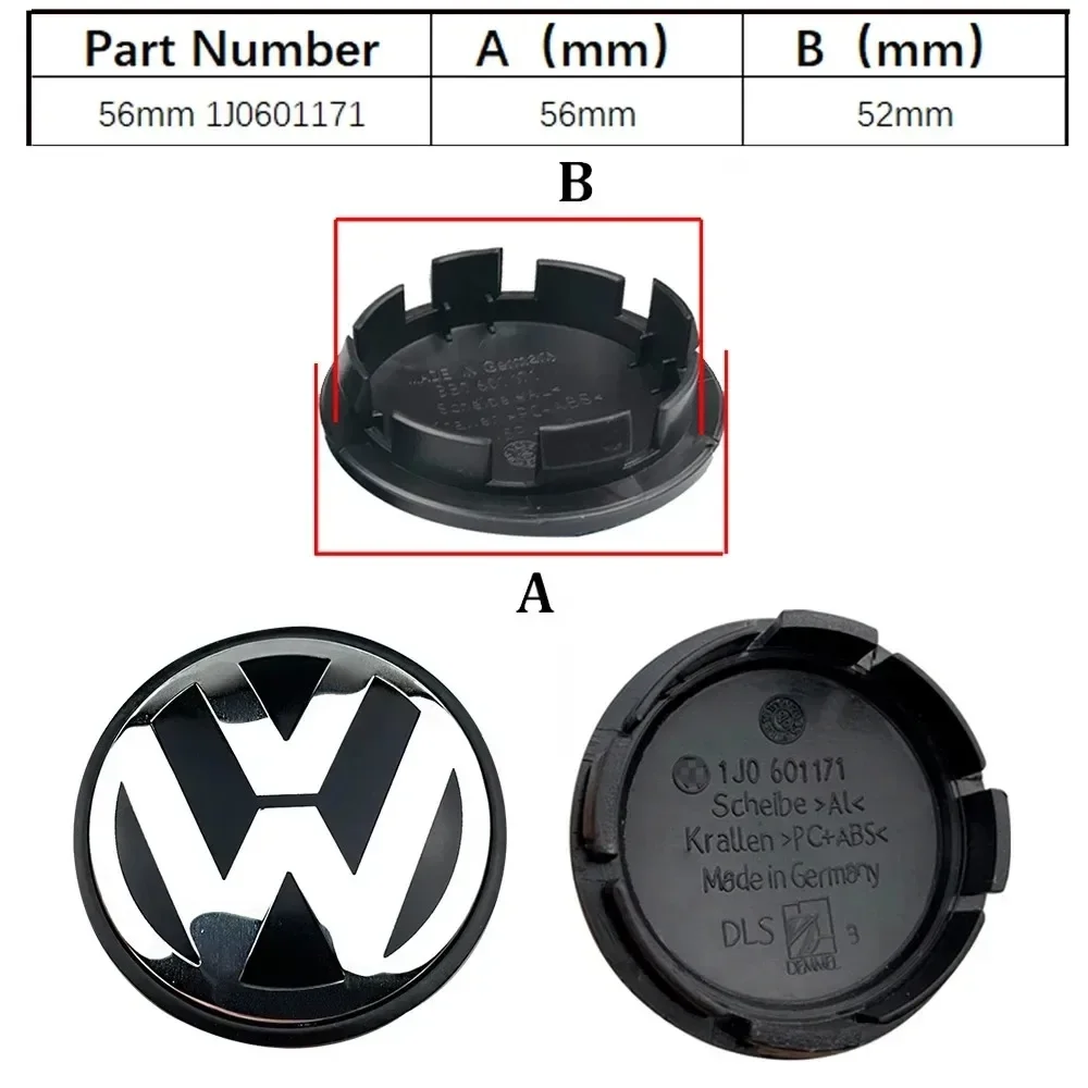Колпаки ступицы колеса VW, 4 шт., 55 мм, 60 мм, 56 мм, 65 мм, 70 мм, для Volkswagen Rline R, Golf, Passat, Polo, Arteon, Jetta (art.: 3920dcdfd151f) - 3920dcdfd151f