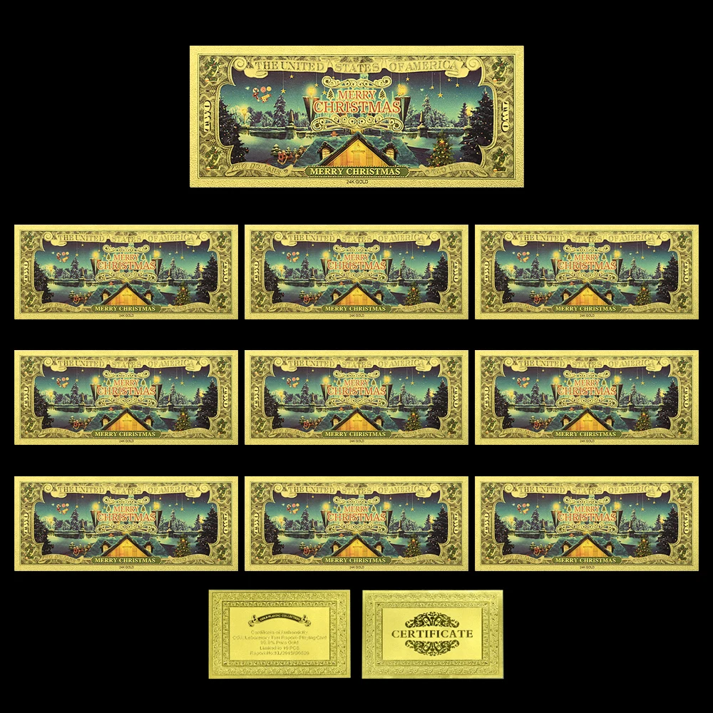 Санта-Клаус Счастливого Рождества американская золотая фольга за 2 доллара