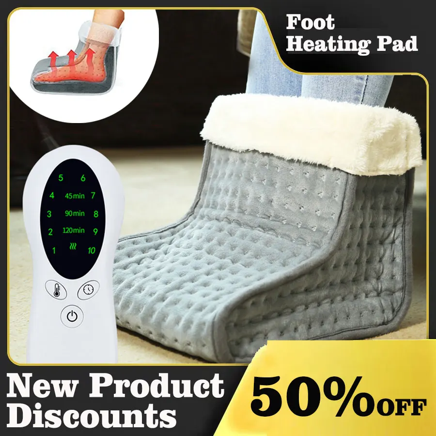 

110-220V Electric Foot Heating Pad Warmer Feet House Electric Thermarpet Heating Foot Blanket10 Level Heating and 3 Level Timing