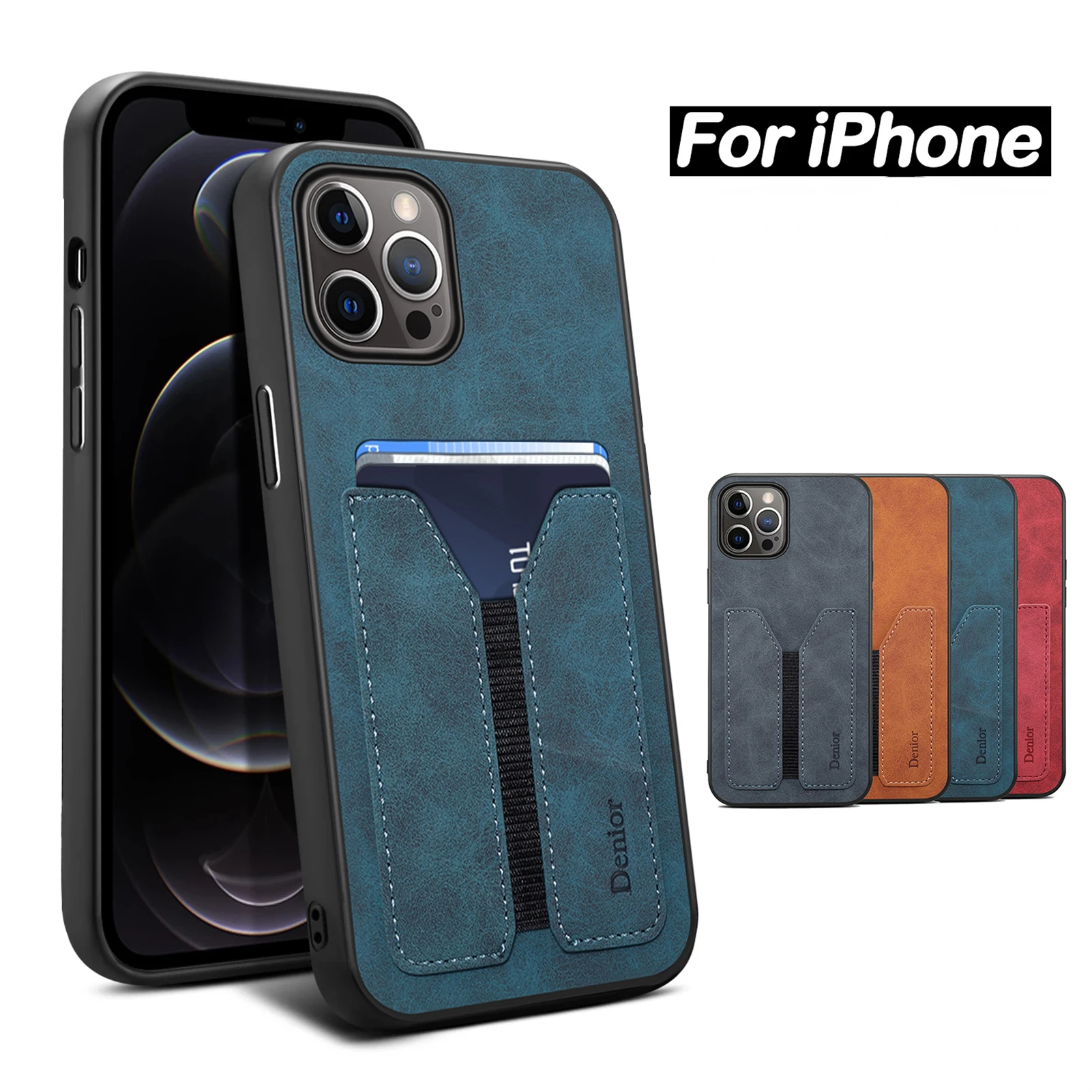

Чехол-бумажник для iPhone 14 13 12 Mini 11 Pro XS Max XR X SE 2020 8 7 Plus