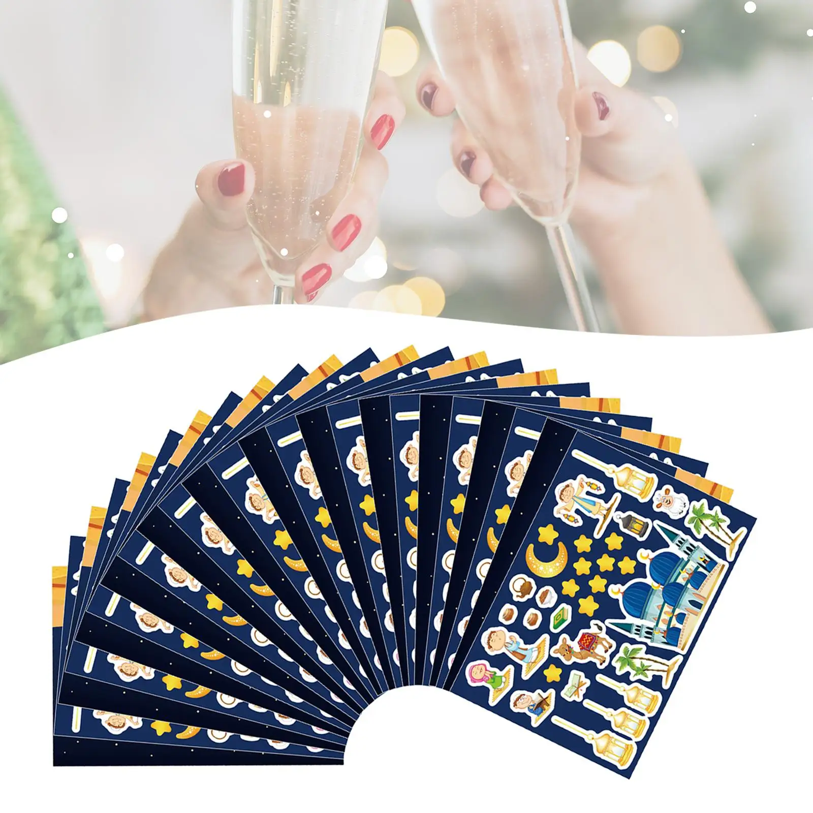 

12 листов, наклейки для детских праздников