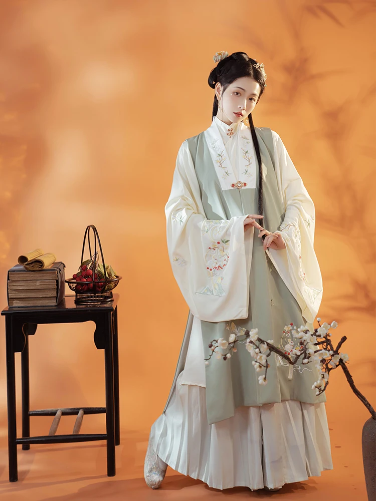 

2023 modern classical traditional chinese improved hanfu spring autumn oriental clothes big sleeve folk dance ming dynasty suit