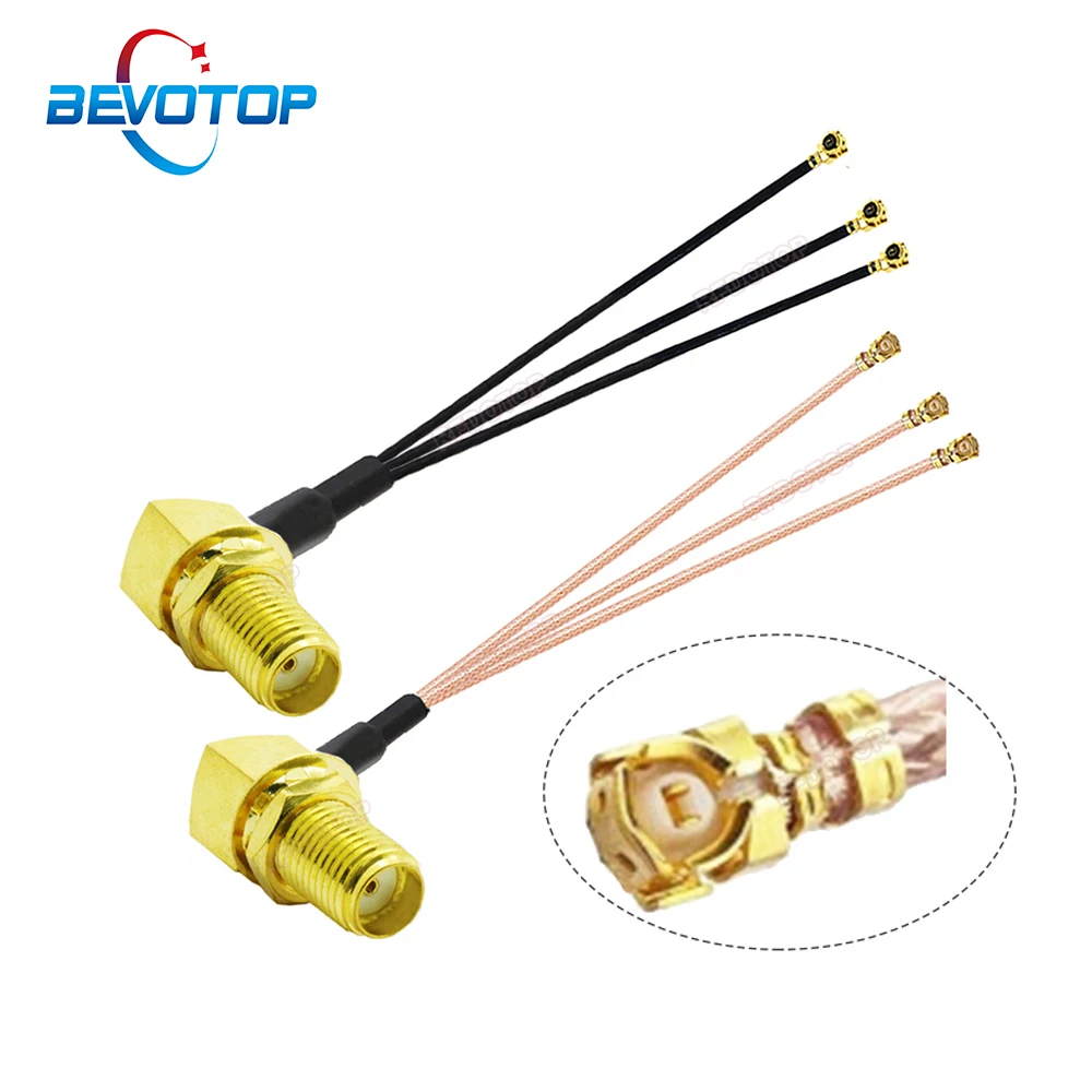 

10PCS/lot RFDOTOP RG178 Cable RP-SMA / SMA Female to 3 x u.FL/IPX/IPEX1 Splitter Pigtail Combiner RF Coaxial Adapter Assembly