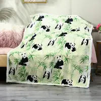 Panda Plush Blanket Sherpa Fleece Blanket,Soft Warm Fuzzy Throw Blankets Kids or Adults Couch Chair Living Room Travel Outdoor