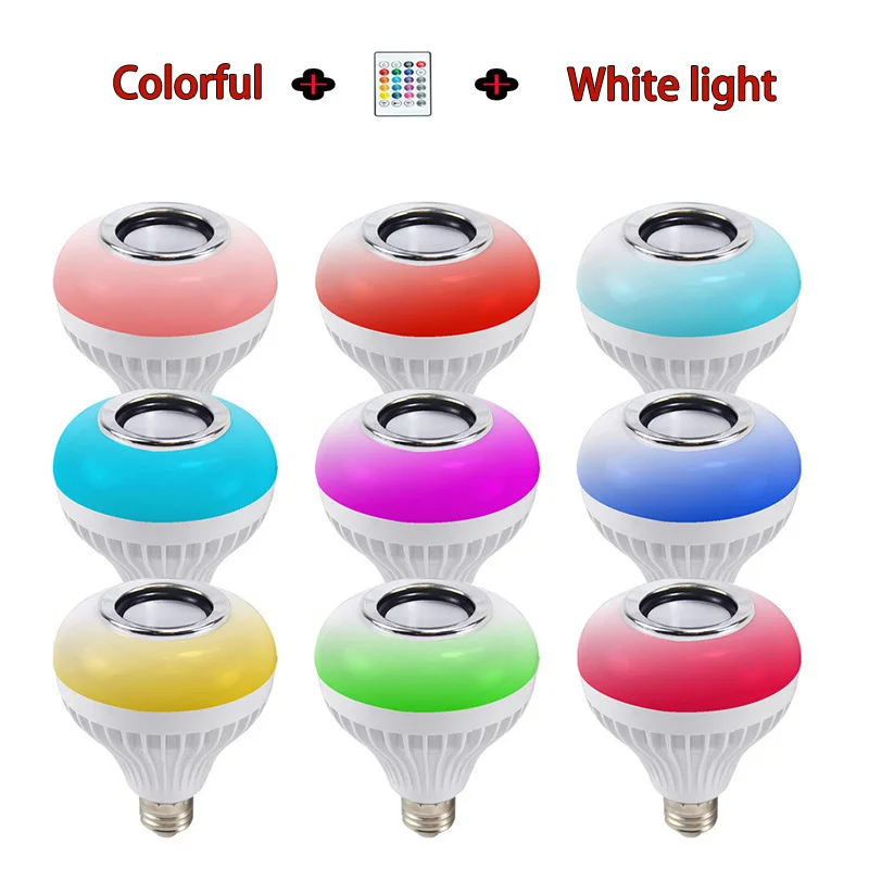 Умная Беспроводная Bluetooth-Колонка E27 RGB RGBW 12 Вт светодиодсветильник лампа