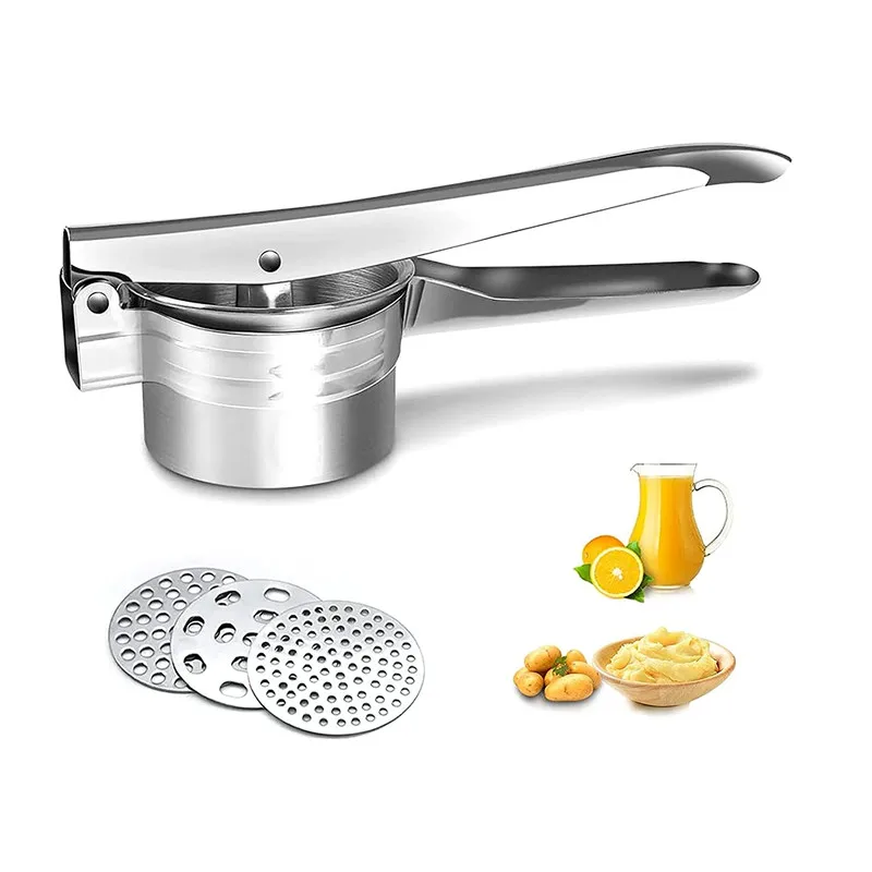 

Trendy 14.5oz Stainless Steel Potato Ricer Masher Fruit Vegetable Press Juicer Crusher Squeezer Household Kitchen Cooking Tools