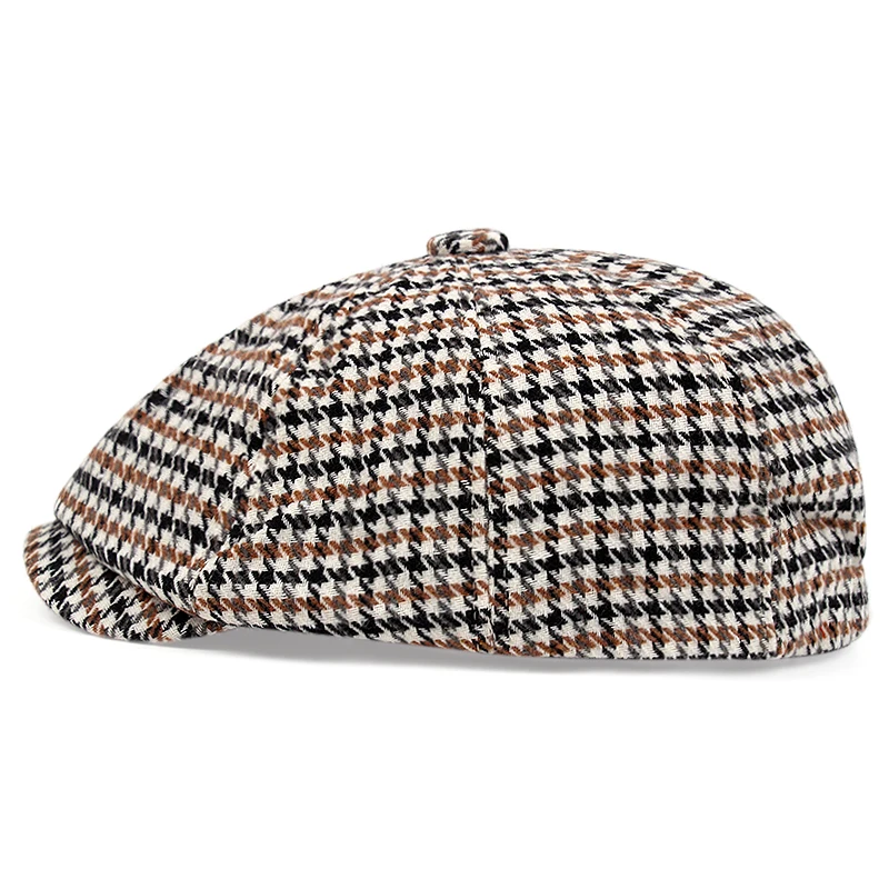 

Fashion New Men's Hat Plaid Beret Ladies Hat Painter Hat Retro Newsboy Hat Autumn And Winter Warm Hat