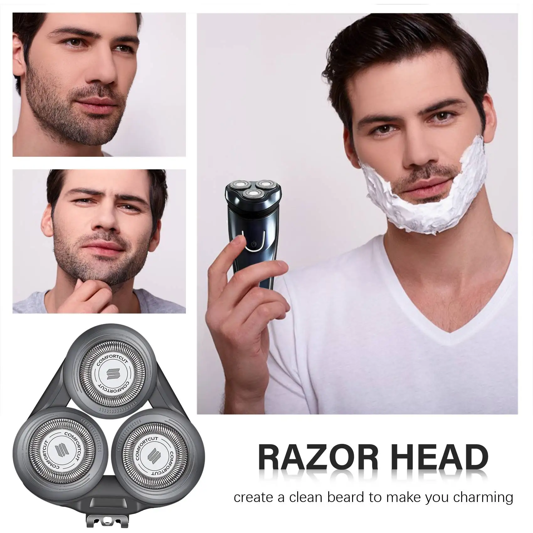 

Replacement Shaver Head for Philips S5000 S5370 S5571 S5420 S5140 S5078 S5077 S5050 S5082 S5380 S5400 Razor Blade-Black