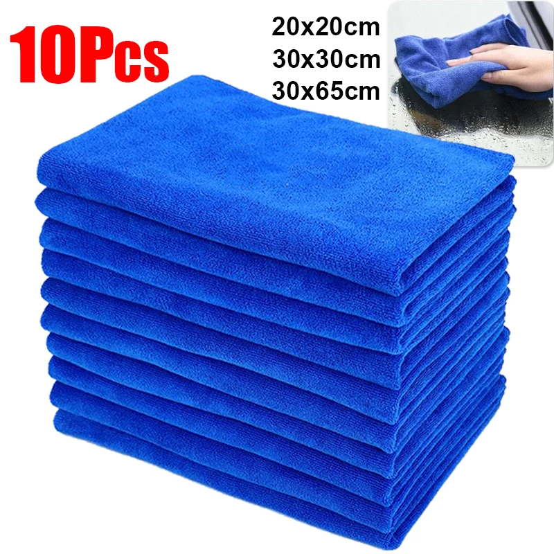 

10PCS Car Cleaning Towels Microfiber Soft Rags Fast Drying Auto Detailing Polishing Cloths Household Car Care Towel Duster Rags