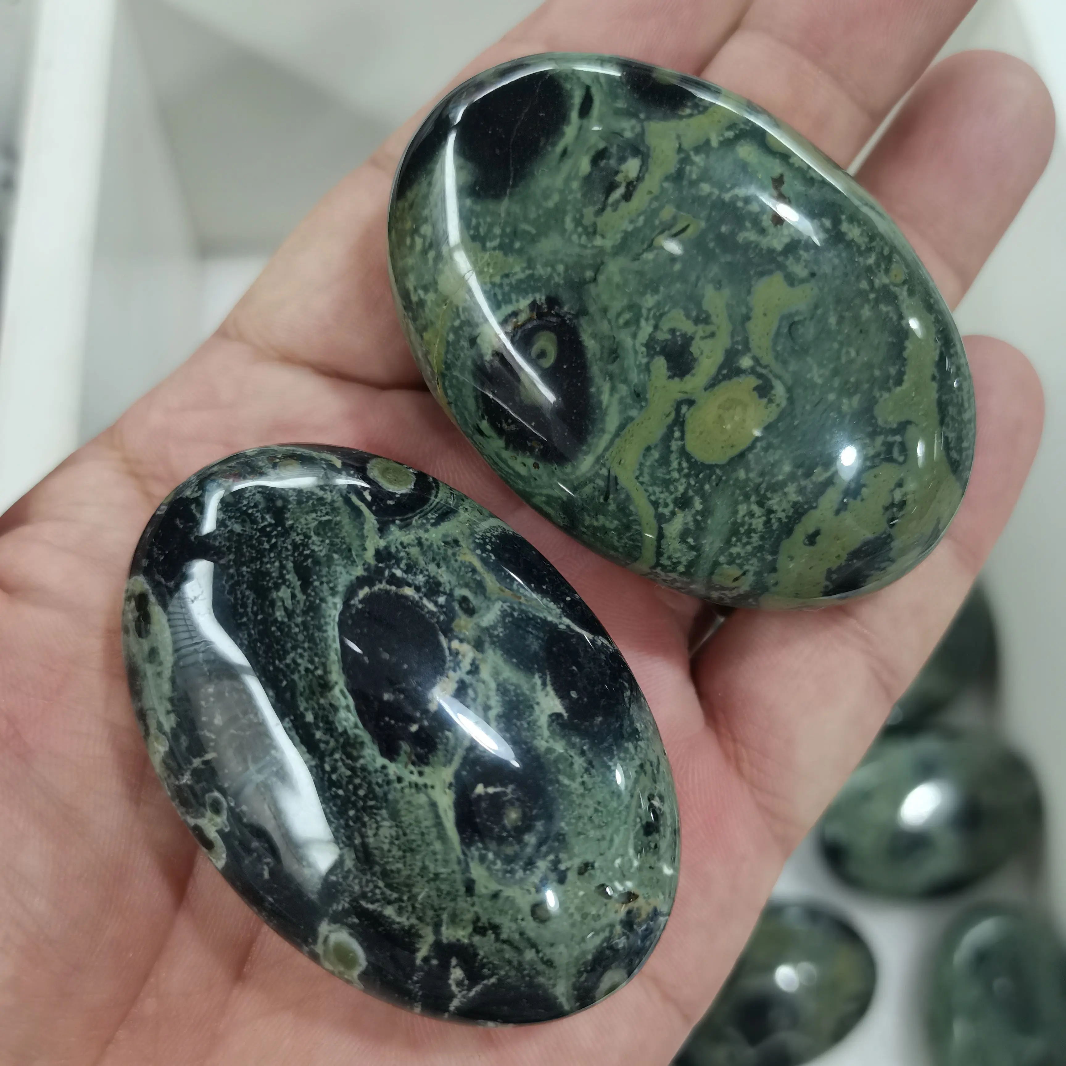 Kanbaba натуральный камень и кристаллы, лечебный Павлиний глаз, нефрит, Пальма рейки, свободная энергия тела, Wichcraft Wicca, драгоценные камни и минералы, Декор