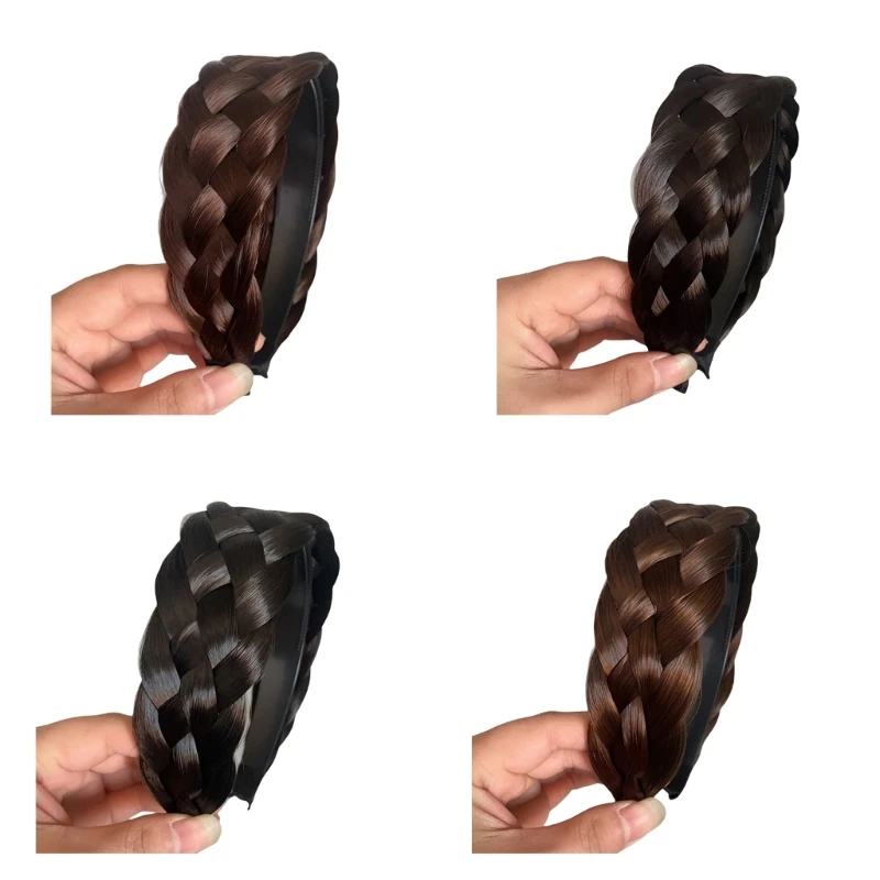 

Hair Braided Headbands For Women Invisible Fluffy Braid Hairbands Plaited Braid HairBand Braided Hair Hoop For Styling
