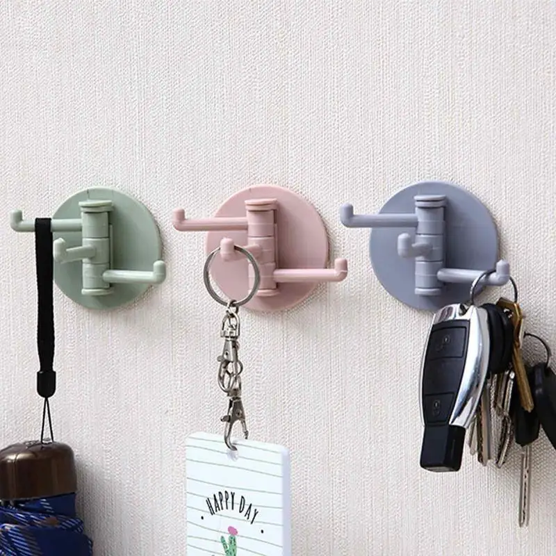 

Punch-free Kitchen Hooks 3-branch Adhesive Hooks For Hanging Multi-purpose Utensil Holders For Kitchen Bathroom And Bedroom