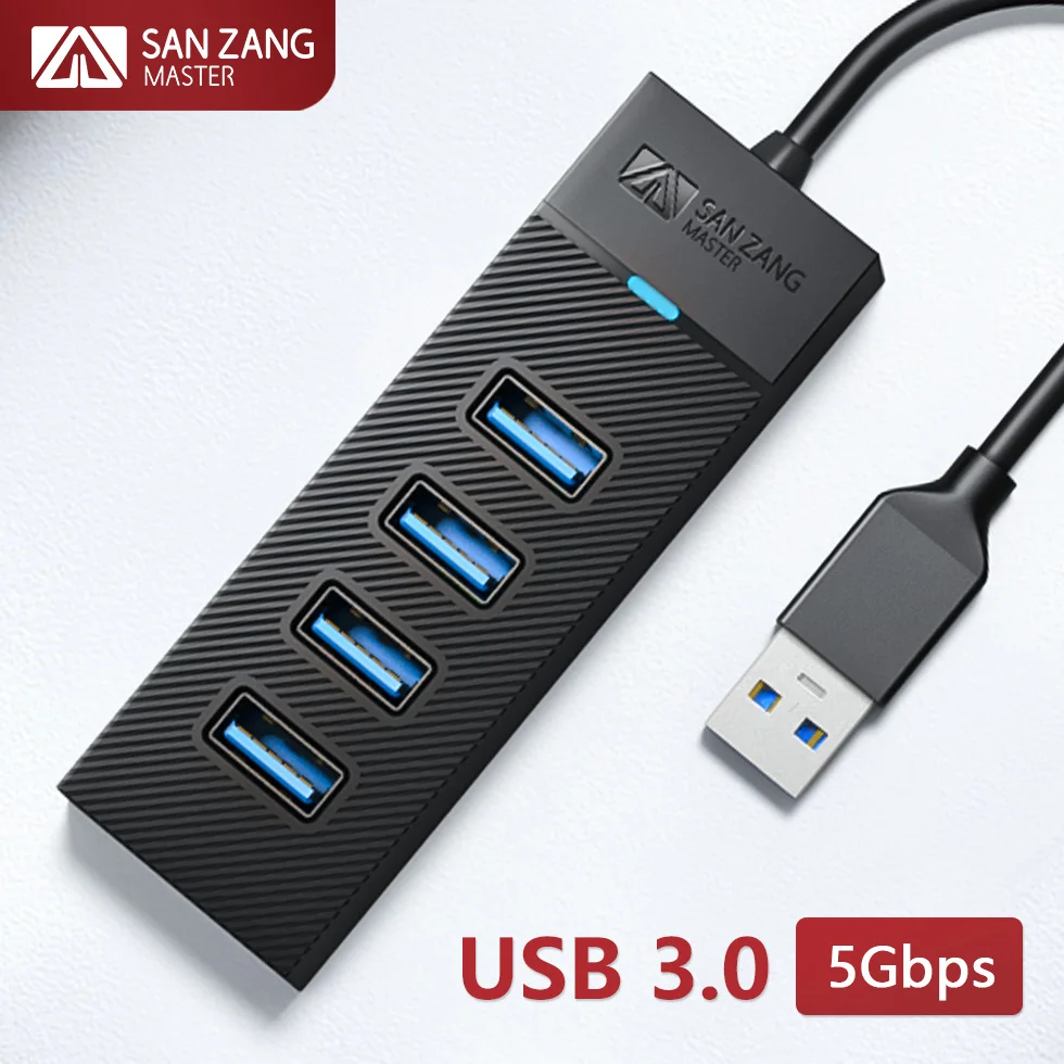 

SANZANG 4 Ports Adapter Type C To USB 3.0 Hub High Speed Socket 5Gbps Extension USB Splitter Multi Plug Switch Docking for PC