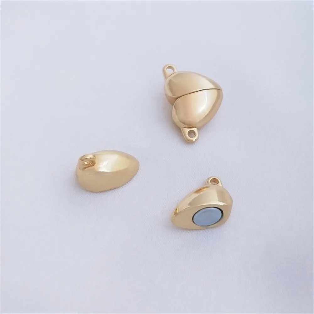 

14K Gold Filled Plated Heart magnetic buckle Heart shaped magnetic suction link buckle DIY necklace accessories end accessories