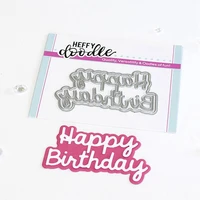 1pc diy happy birthday metal cutting dies stencils scrapbooking photo party paper card making craft embossing mold