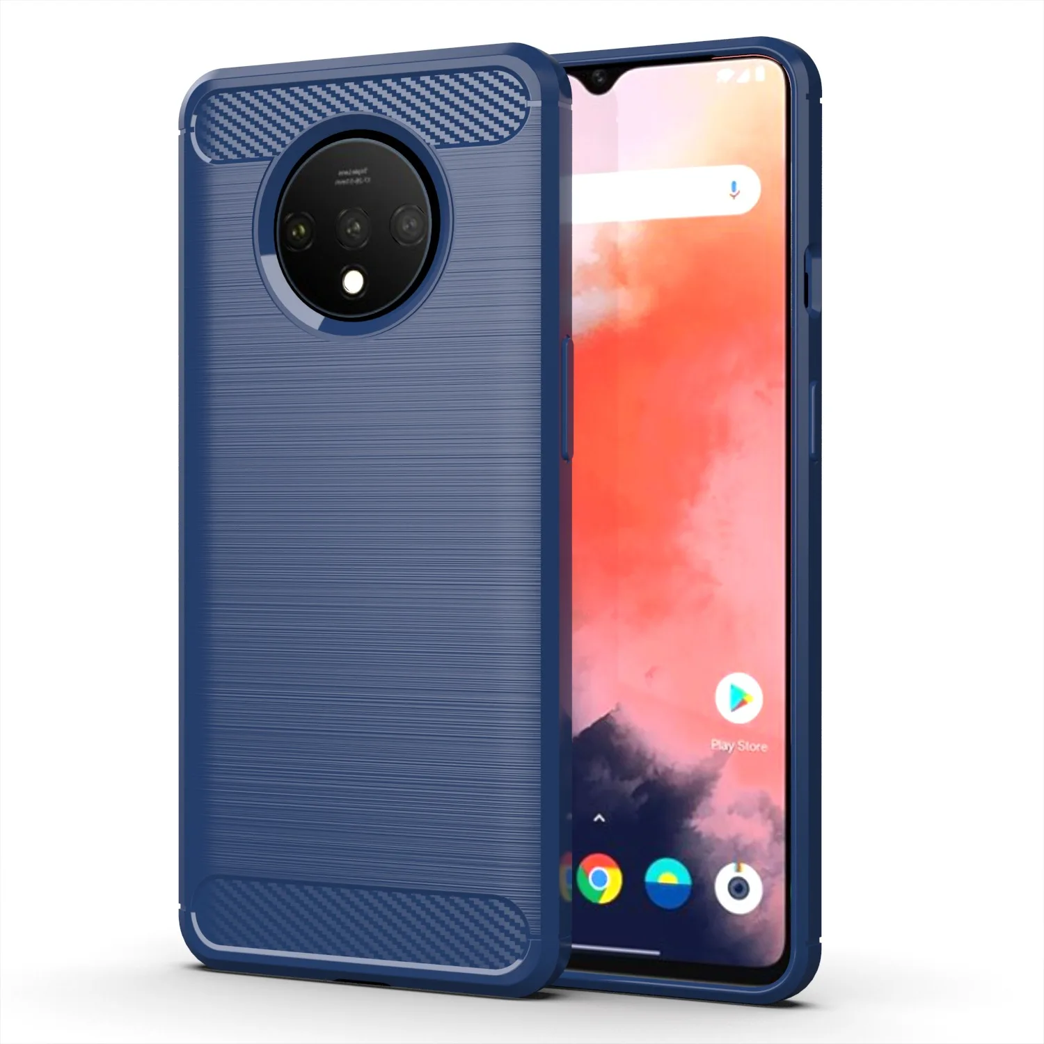 Brushed Texture Case For 1+7t Oneplus 7T Silicone Cases for Oneplus7t One Plus 7T Luxury Carbon Fiber Soft TPU Phone Cover images - 6