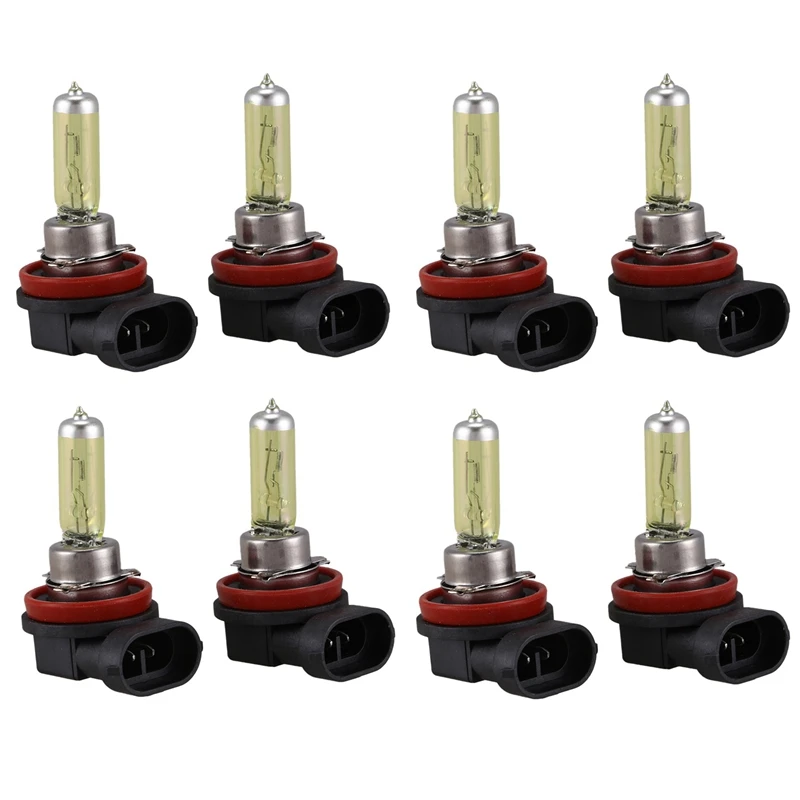 

8 Pcs Dc 12V 55W H11 3000K Super Yellow Car Foglight Light Bulb Lamp