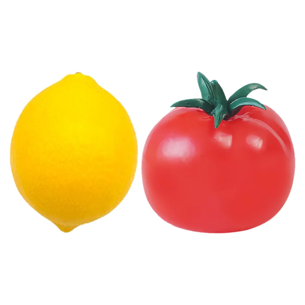 

2Pcs Small Fruit Shaped Stress Playthings Mini Fruit Shaped Squeezing Fruit Shaped Playthings