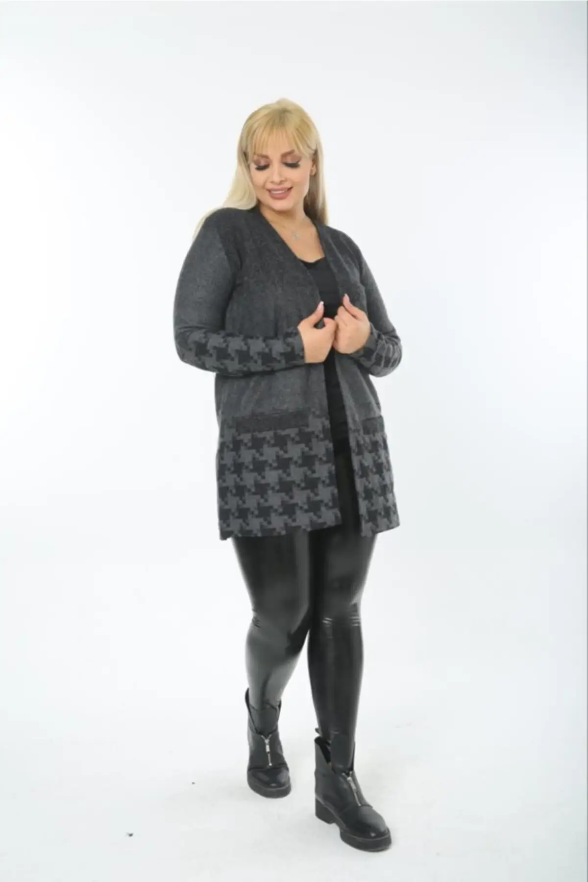 

Женский кардиган, Стильная осенне-зимняя куртка с узором, повседневные модные свитера