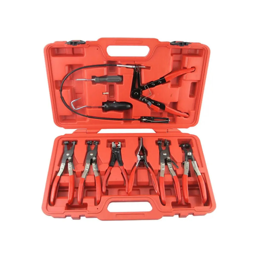 

9pcs/set Hose Clamp Ring Plier Clip Set Flexible Cable Plier Swivel Jaw Tool Remover Auto Hand Tool Set