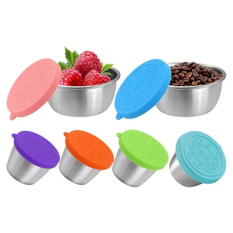 

70ml Stainless Steel Travel Condiment Containers with Lids Small Dipping Cups Mini Sealed Sauce Containers for Oils Berries