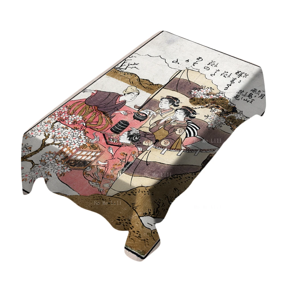 

Знаменитая японская художественная история сакуры, праздничная прямоугольная скатерть с цветами вишни от Ho Me Lili, праздничный Декор