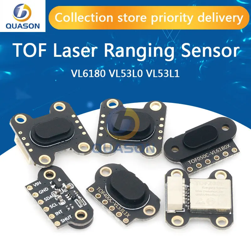 Лазерный дальномер VL6180 VL53L0 VL53L1, встроенный алгоритм MCU TOF050F TOF200F TOF400F 50 см/2 м/4 м MODBUS/IIC I2C