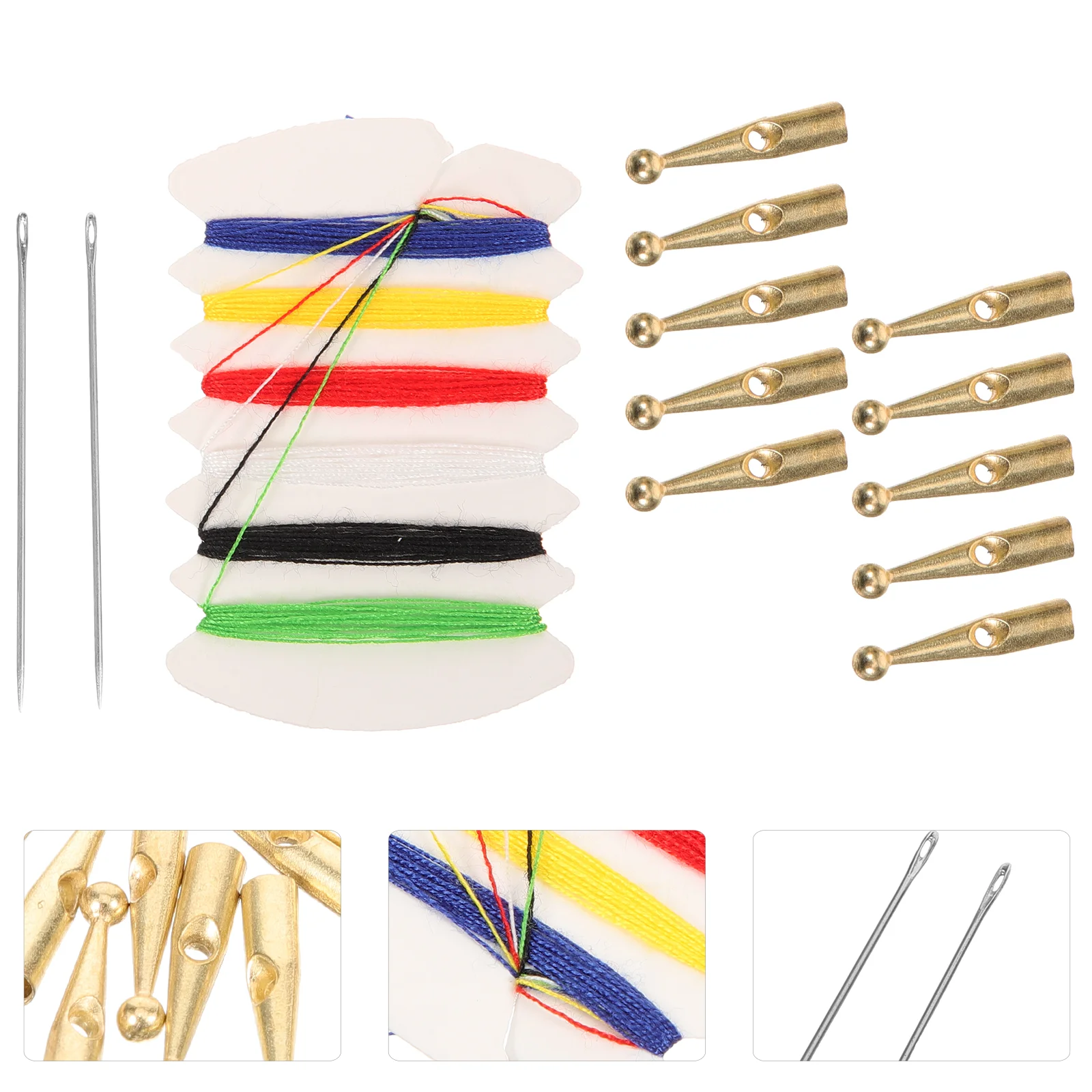 

10 Pcs Folding Umbrella Accessories Repair Replacement Tail Beads Metal Bone Covers