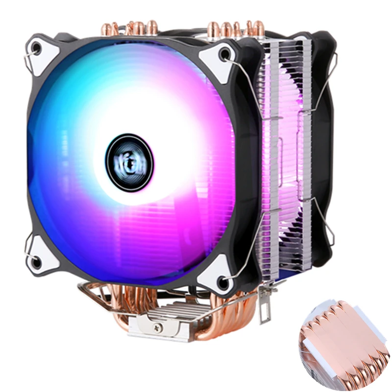 

6 Heat Pipes CPU Cooler Cooling Fan 3/4Pin PWM Radiator PC For Intel LGA 2011 1700 1200 1150 1151 1155 1156 X79 X99 AM3 AM4 AMD