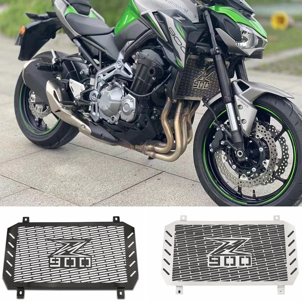 

For Motorcycle Kawasaki Z900 2017-2021 Z 900 2018 2019 2020 Carbon Fibre Stainless Steel Radiator Grille Guard Cover Protector