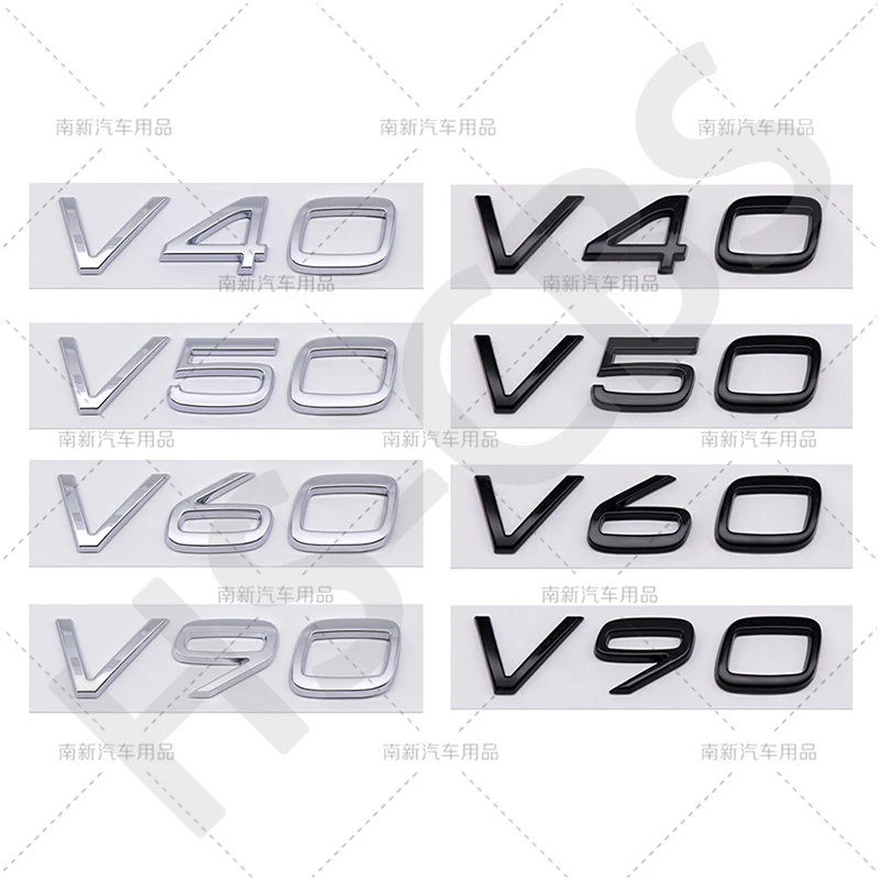Фото Gloosy V40 V50 V60 V90 Эмблема на багажник Автомобильные наклейки для Volvo Аксессуары Задний багажник Логотип перемещения Наклейка Стайлинг автомобиля №1