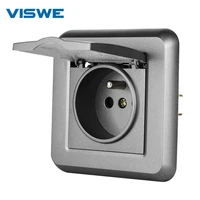 viswe fr power socket with waterproof cover 16a pc retardant panel with iron plate and iron clawwall socket for france plug