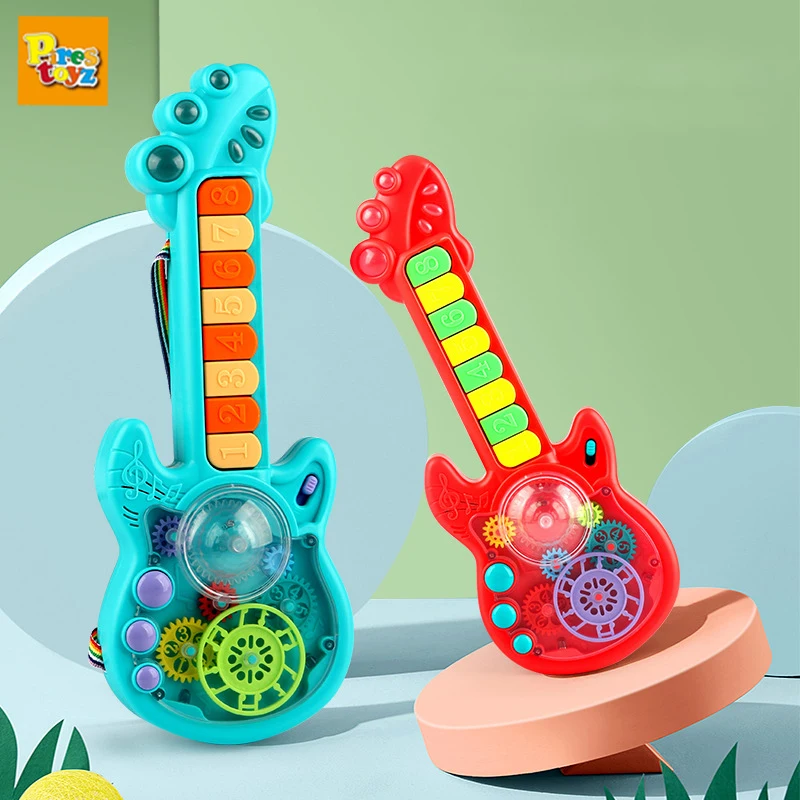 Baby Electric Guitar Musical Instruction Toy Kids Handheld Electronic Guitar Learning Developmental Electronic Toy For Xmas Gift