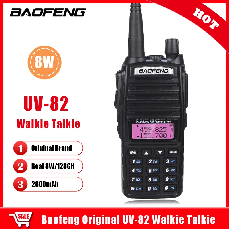 

Baofeng Real 8W UV-82 Walkie Talkie 10km UV 82 Two Way Radio UV82 VHF UHF Dual Band Transceiver Hunting Portable CB Ham Radio