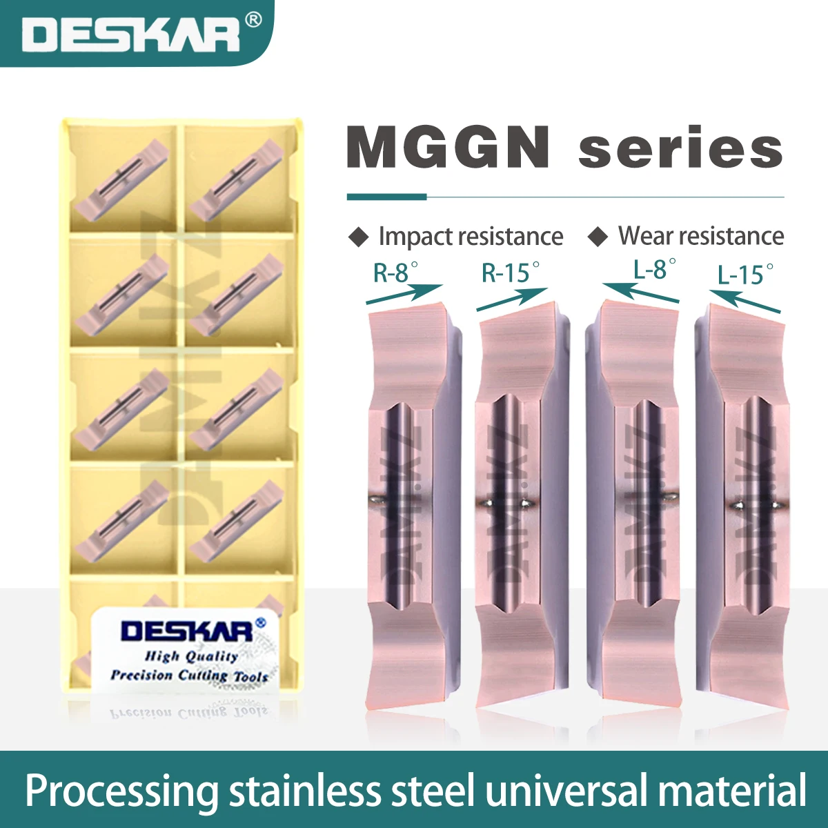Фото DESKAR MGGN Пластина для нарезки канавок MGGN150/200/250/300/400/500R/L-8 R/L-15 LF6018 для станков с ЧПУ, для обработки нержавеющей стали №2