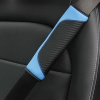 non deforming car seat belt cover carbon fiber leather crown universal auto seat belt covers shoulder protection car accessories