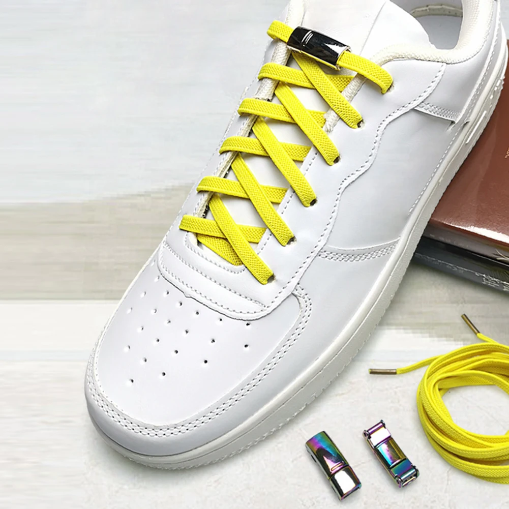 

Магнитные шнурки без завязок, разноцветные эластичные шнурки для обуви без завязывания, плоские резиновые шнурки для детей и взрослых