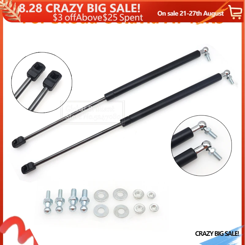 

2Pcs Car Front Bonnet Boot Gas Spring Shock Hood Shock Strut Struts Damper Lift Supports Bar For Skoda Octavia A7 MK3 2016-2019