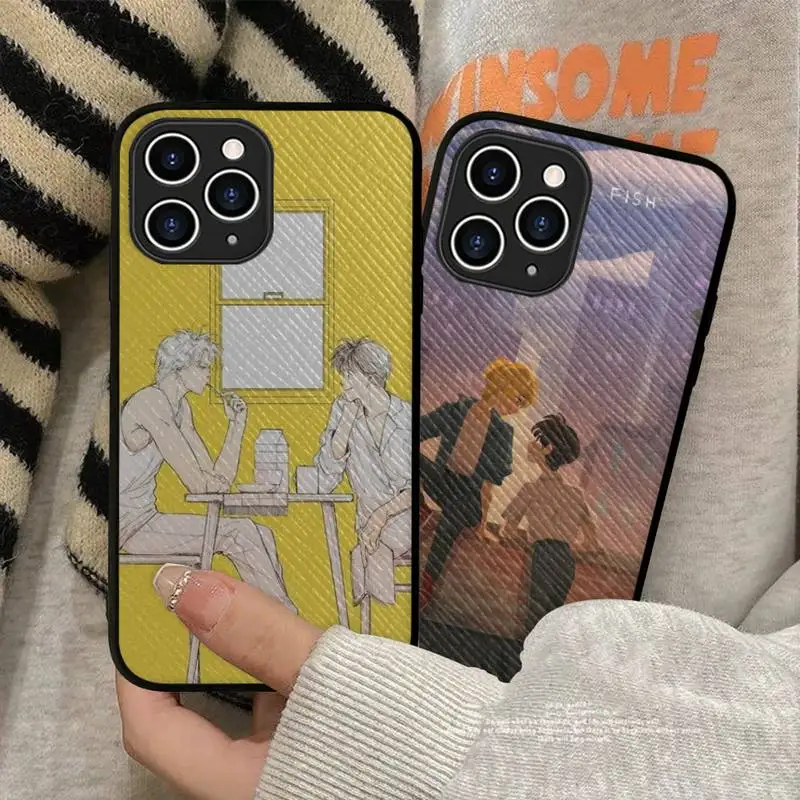 

FHNBLJ BANANA FISH Phone Case Hard Leather Case for iPhone 11 12 13 Mini Pro Max 8 7 Plus SE 2020 X XR XS Coque