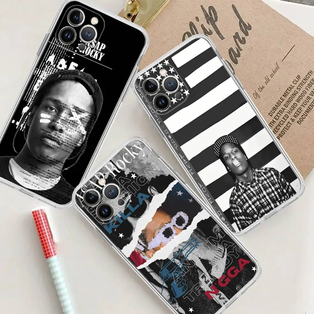 Фото Чехол для телефона с изображением рэпера A$AP Rocky в стиле хип-хоп для iPhone 11 13 16 12 17 14 15 Pro Max Plus, мягкая прозрачная задняя крышка (Coque) №4