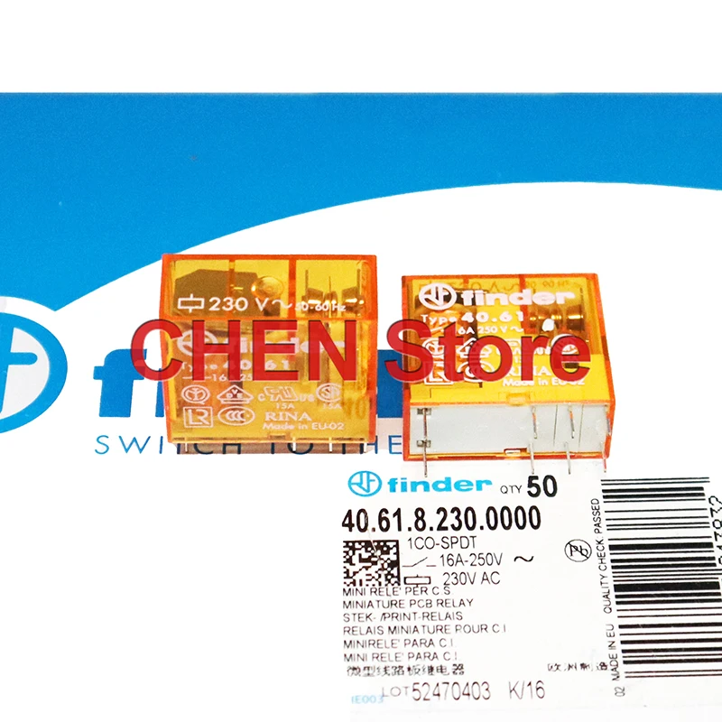 2 шт. Новое реле видоискателя 40618, 230 В постоянного тока 16 А 8 контактов Тип 40,61 миниатюрное реле печатной платы одно открытие и одно закрытие