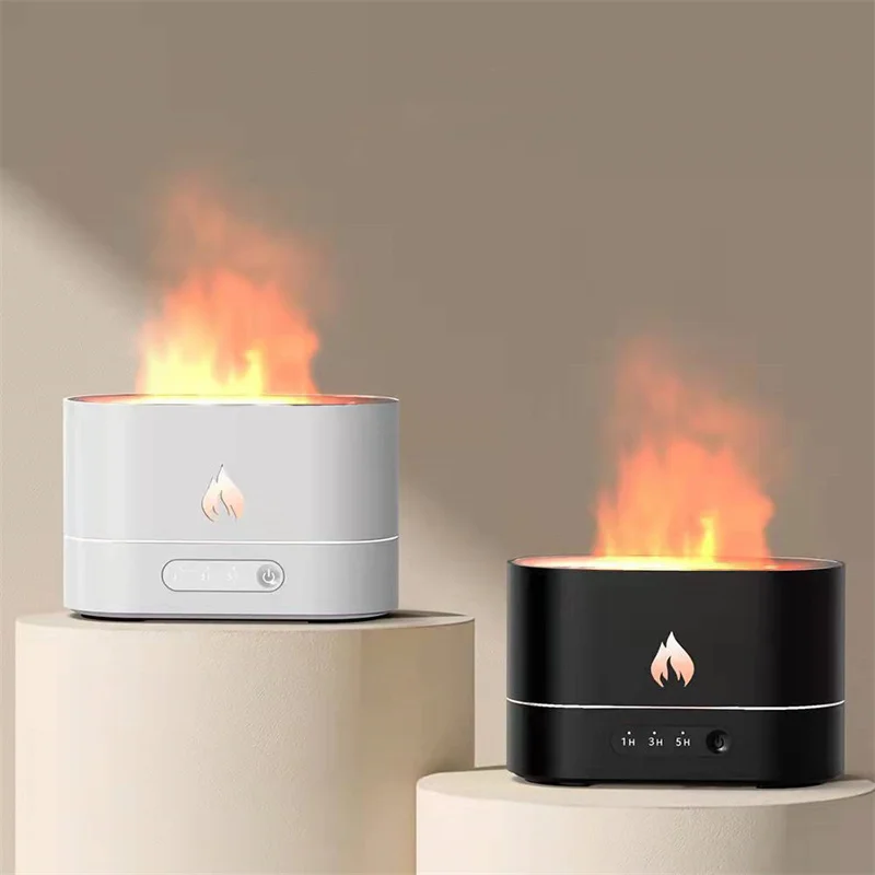 USB Simulation Flame Humidifier Small Night Light Intelligent Power-off Bedroom Office Living Room Decoration Novelty Products