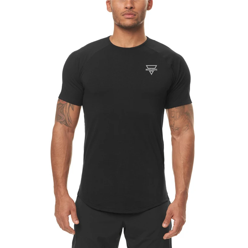 

Gym Summer New Men's Trendy Sport Running Shirt High Quality Short Sleeve Men Hot Sale Fashion Printed Shirt Fitness Tops
