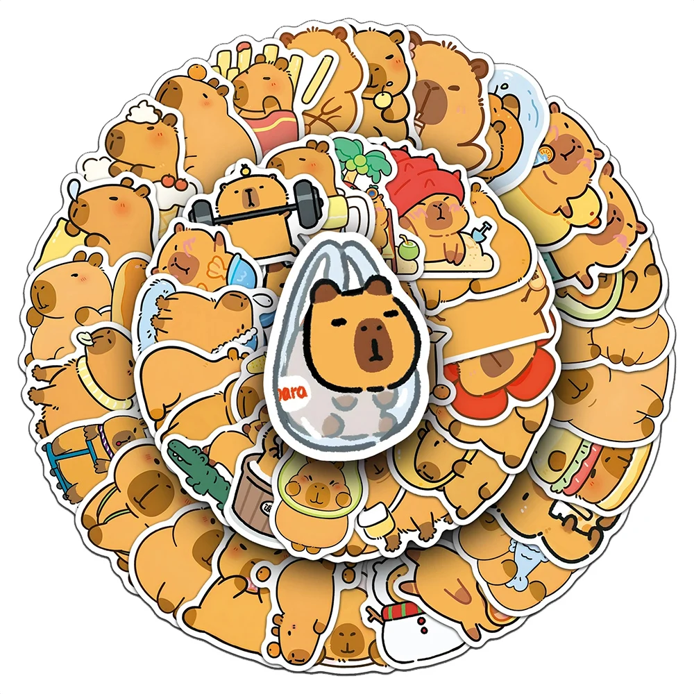 10/30/50/100 шт. Кавайные животные Капибара Граффити Наклейки Милые забавные